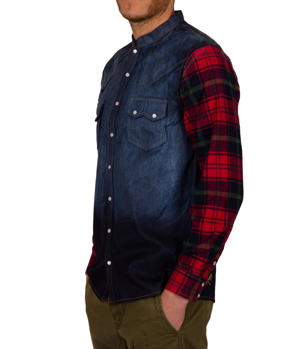 HARK regular fit stand-up collar shirt by Distorted People