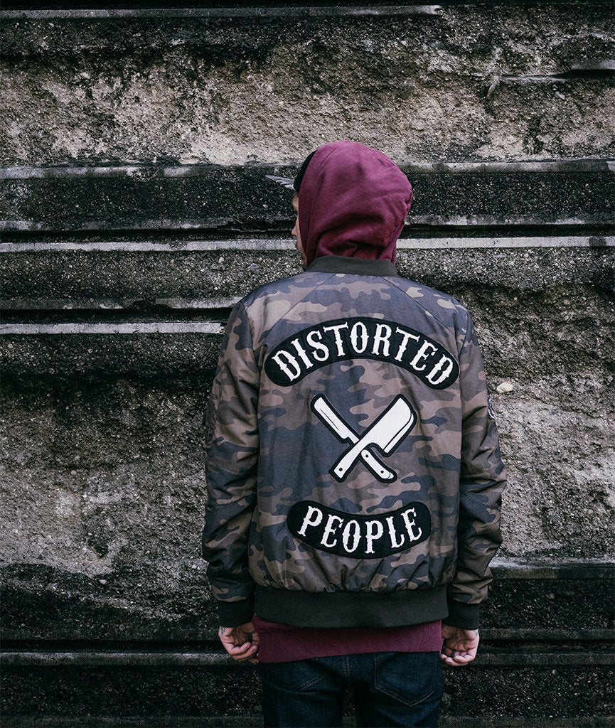PATCH-SERIES TEAM slim cut bomber jacket by Distorted People