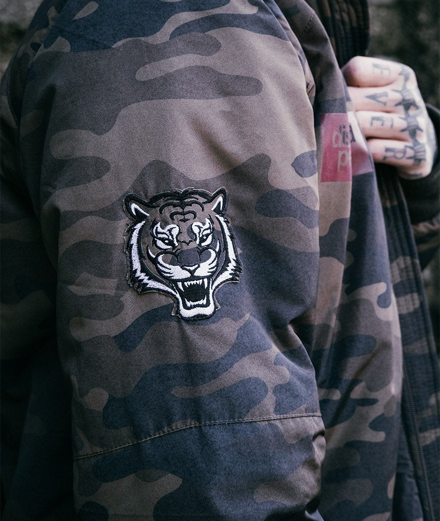 PATCH-SERIES TEAM slim cut bomber jacket by Distorted People