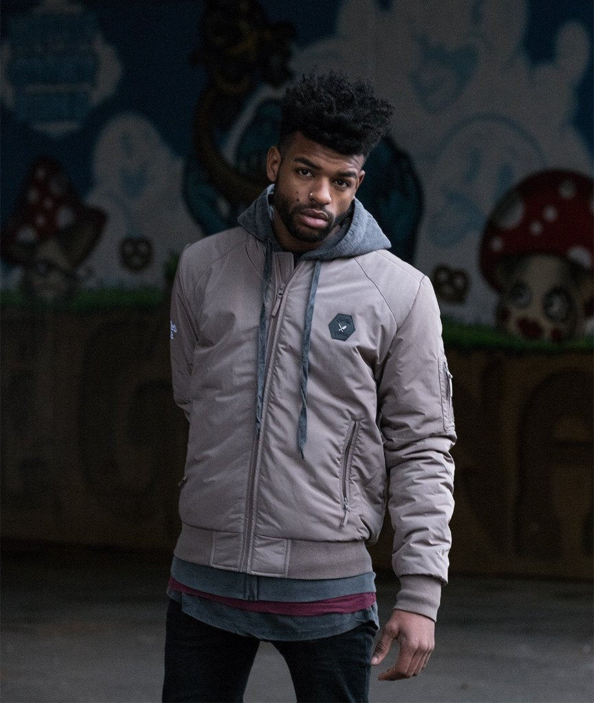PATCH-SERIES TEAM slim cut bomber jacket by Distorted People
