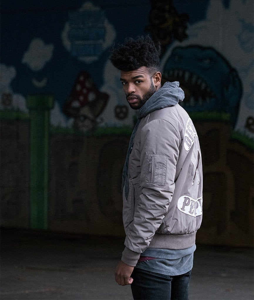 PATCH-SERIES TEAM slim cut bomber jacket by Distorted People