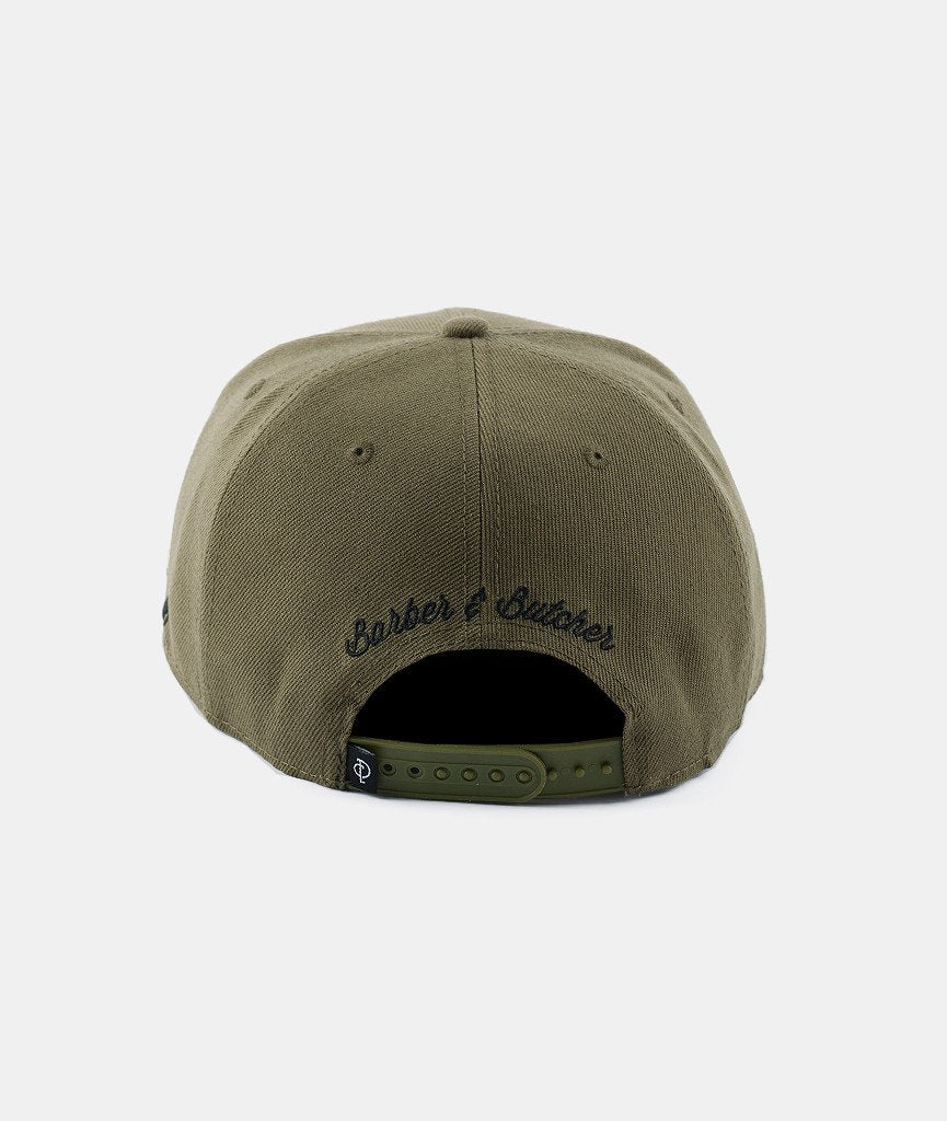 Barber & Butcher snapback cap by Distorted People