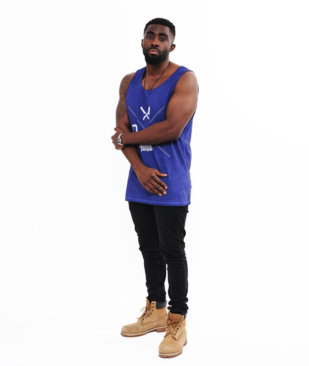 INTERSECT grand neck Tank Top by Distorted People
