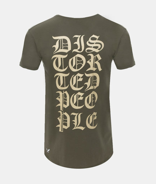 Cutted Neck Lettering long t-shirt by Distorted People