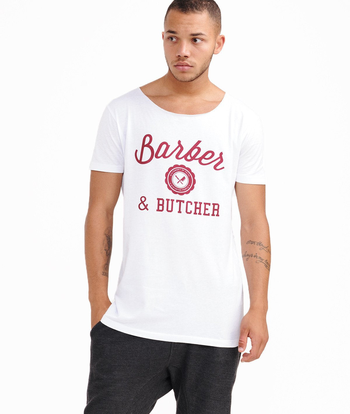 MEAT DISTRICT cutted grand neck t-shirt by Distorted People