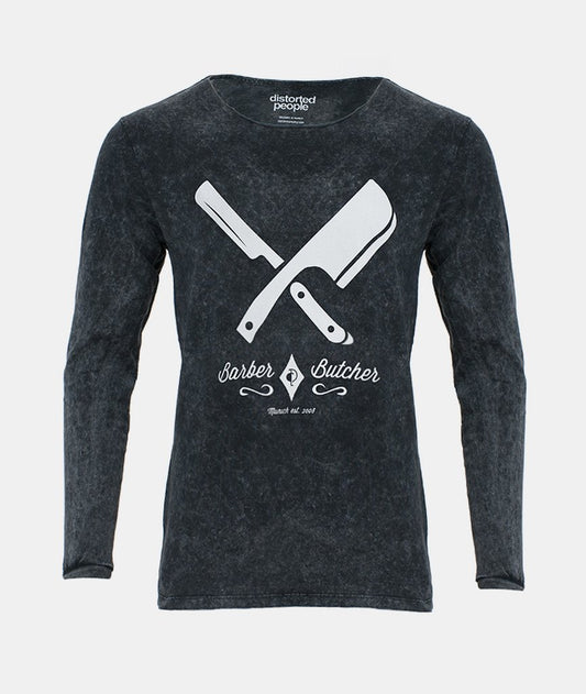 Barber & Butcher Cutted Neck longsleeve by Distorted People