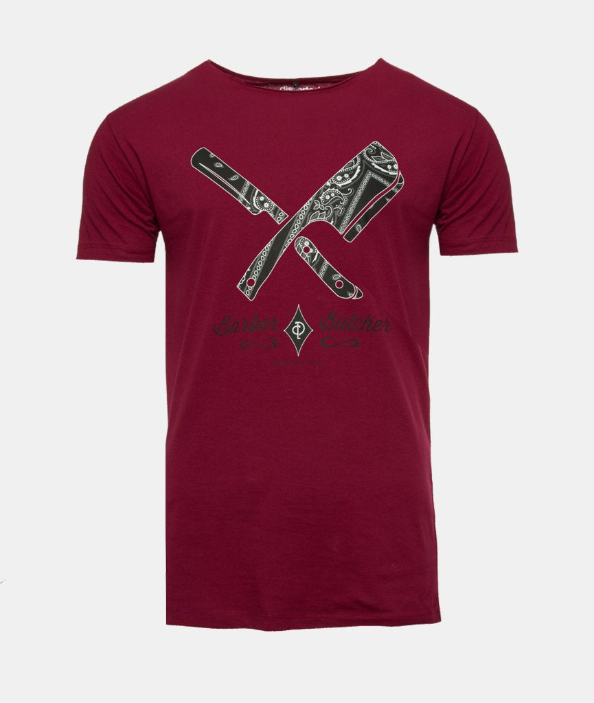 Barber & Butcher Paisley Cutted Neck t-shirt by Distorted People