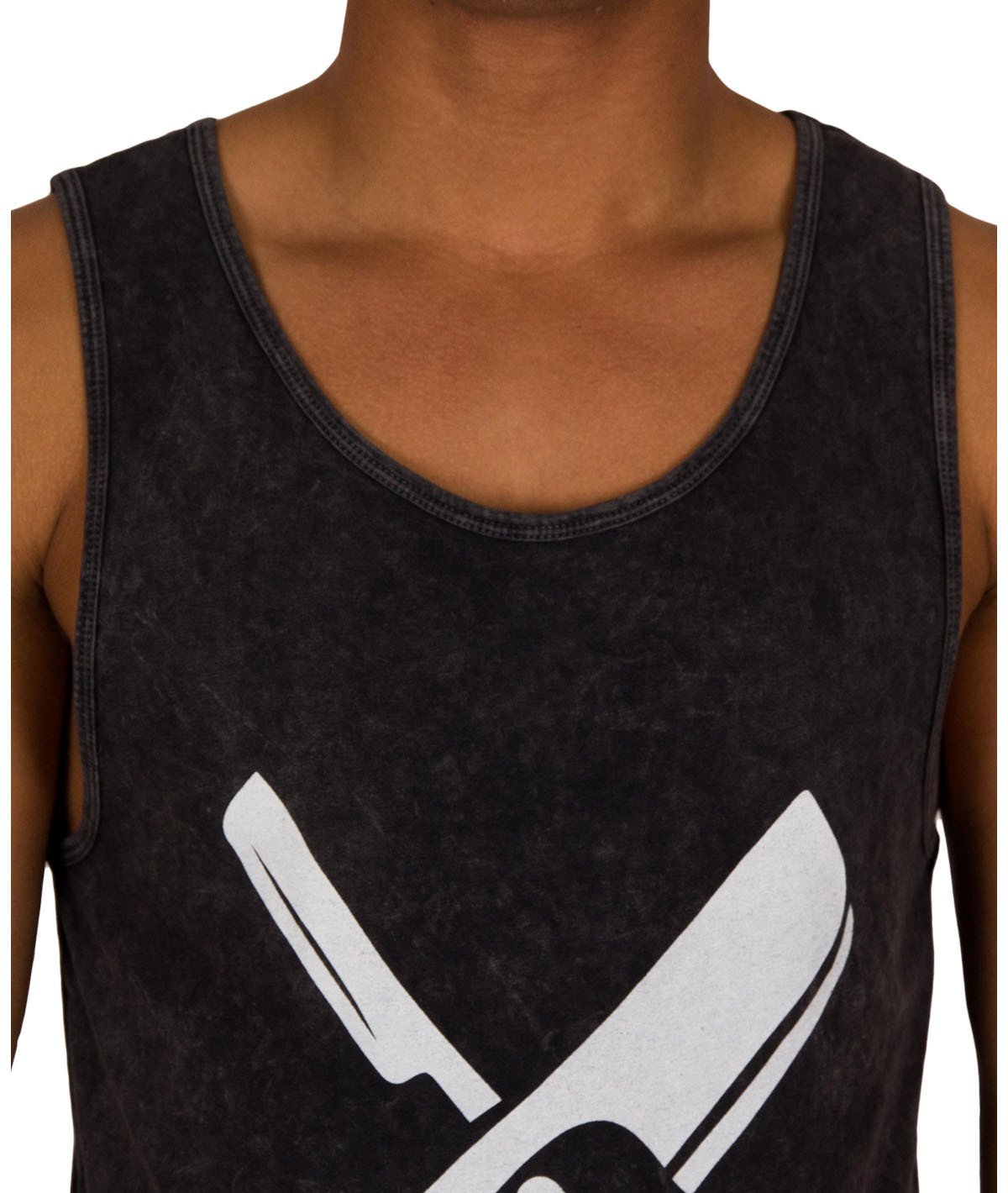 BARBER & BUTCHER grand neck Tank Top by Distorted People