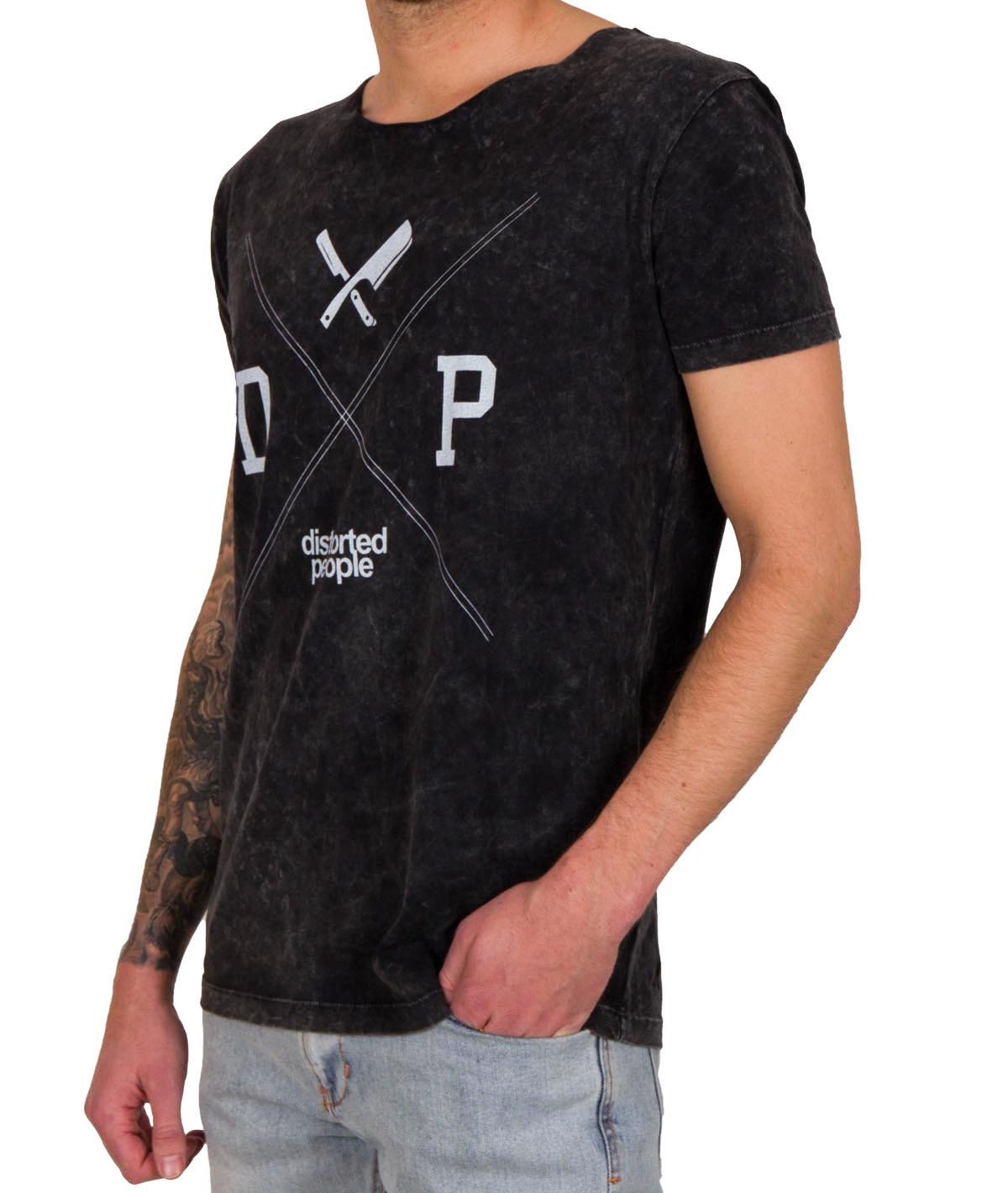 INTERSECT cutted grand neck t-shirt by Distorted People