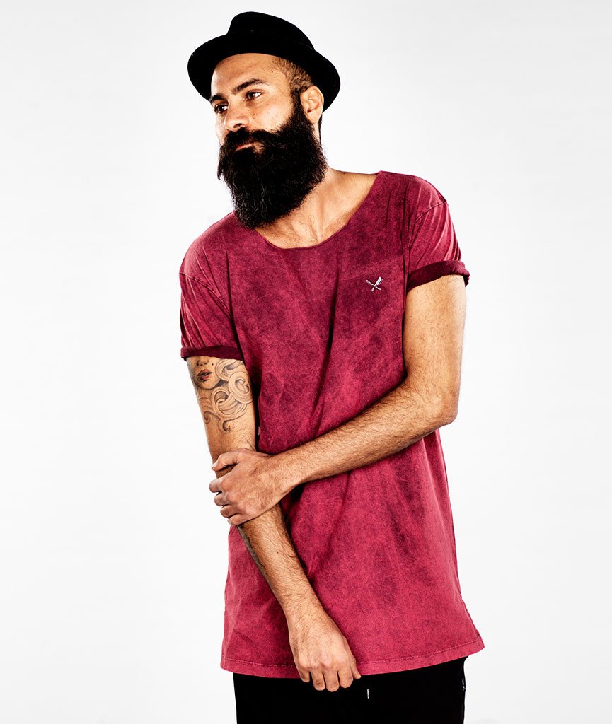 TYSON cutted grand neck long t-shirt by Distorted People