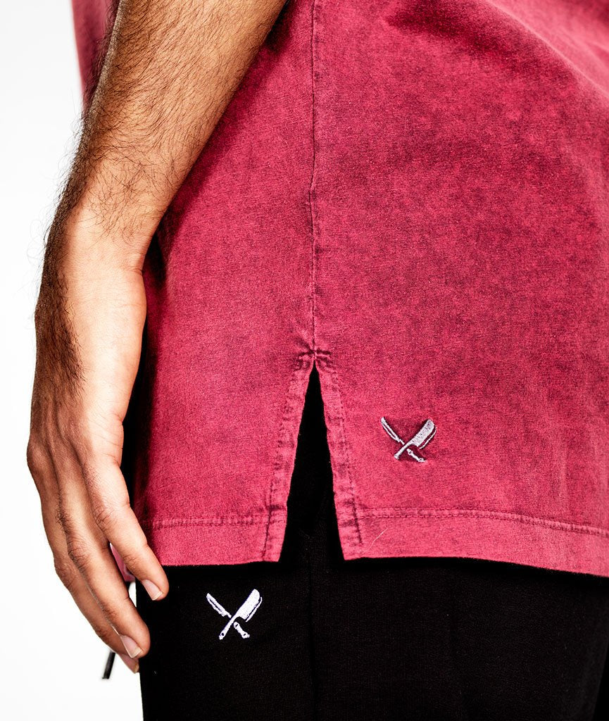 TYSON cutted grand neck long t-shirt by Distorted People