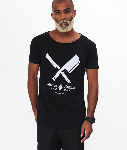 BARBER & BUTCHER grand neck T-Shirt by Distorted People