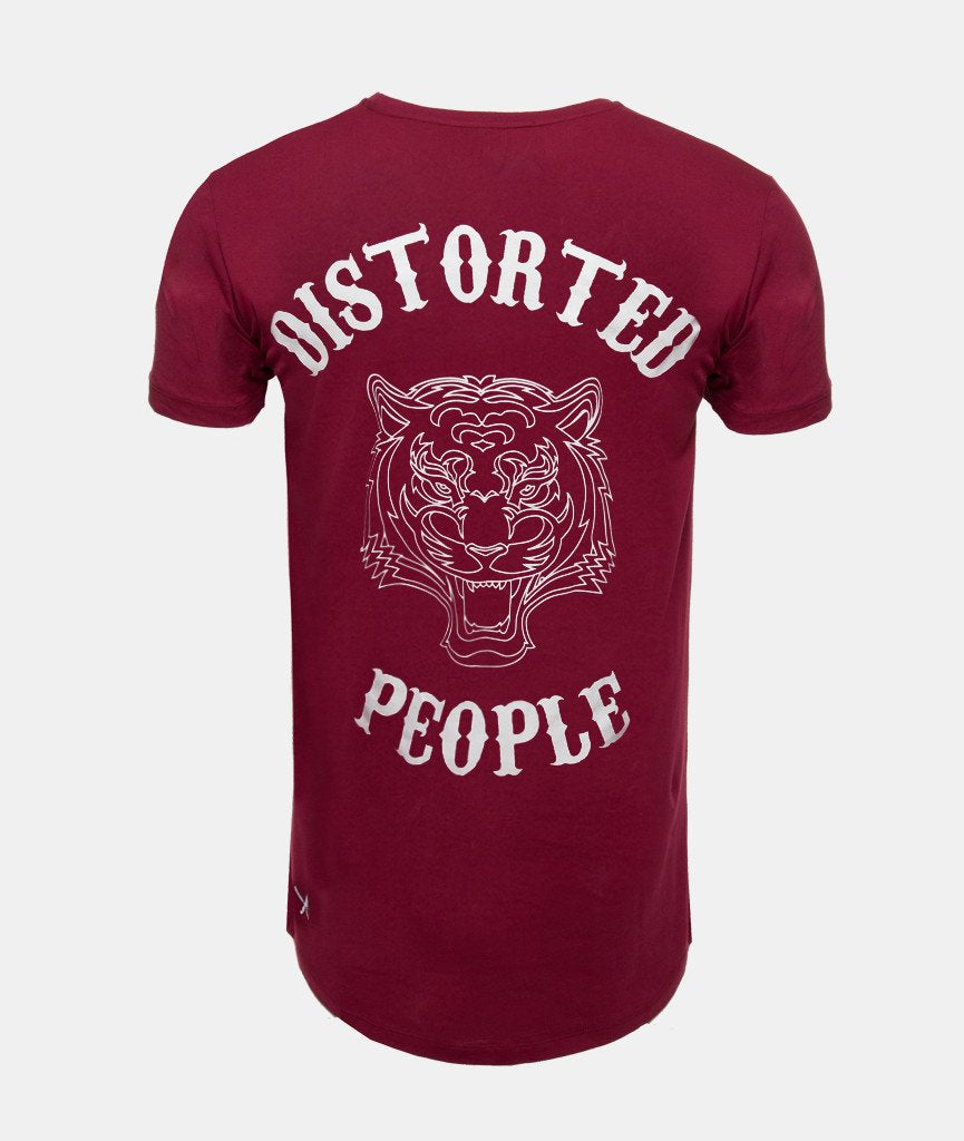 Cutted Neck Tiger long t-shirt by Distorted People