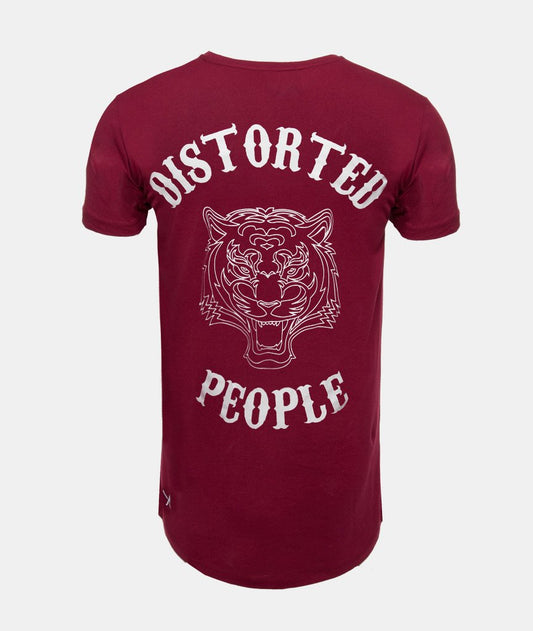 Cutted Neck Tiger long t-shirt by Distorted People