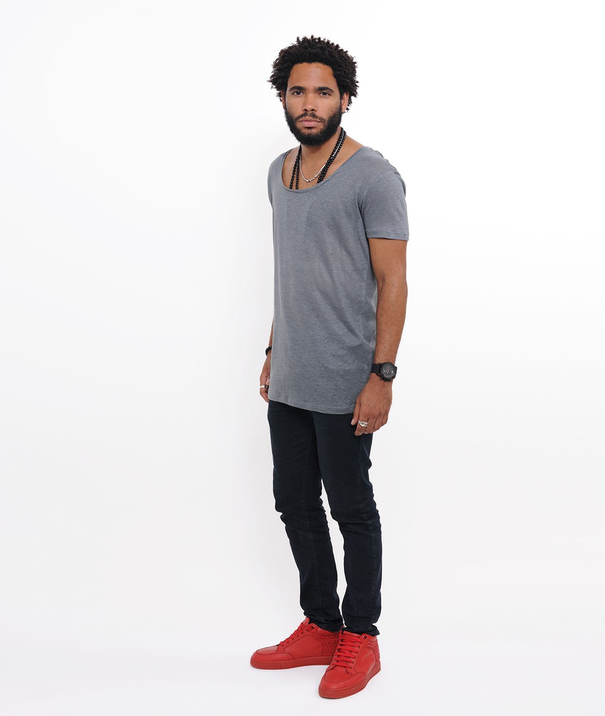 BLADES LEINEN o-neck T-Shirt by Distorted People