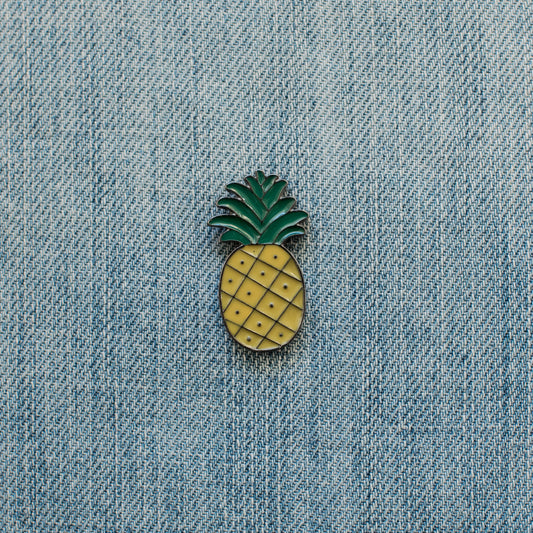 Pineapple Enamel Pin On Denim