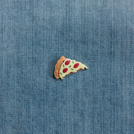 Pizza Enamel Pin Denim